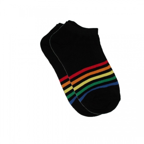 Black Rainbow Trainer Sock